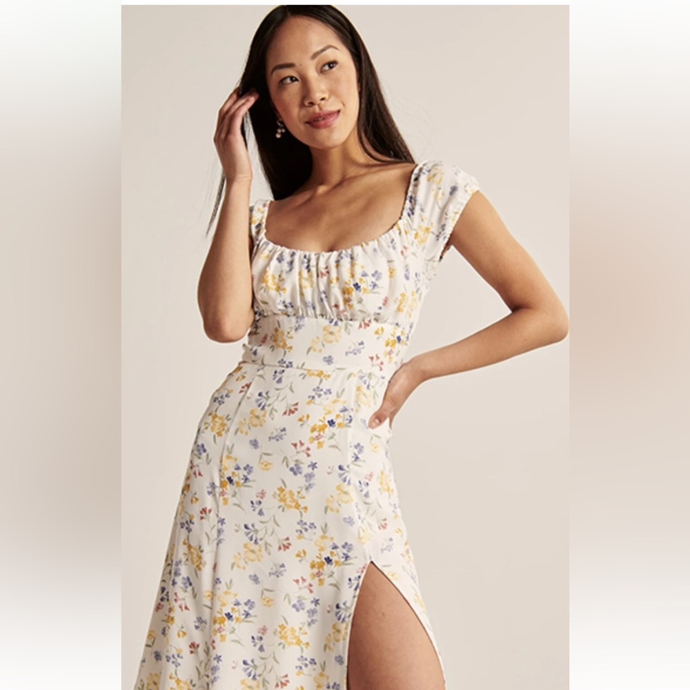Abercrombie & Fitch Women’s Cap Sleeve Scoop Neck Dress Sz XS Floral MIDI